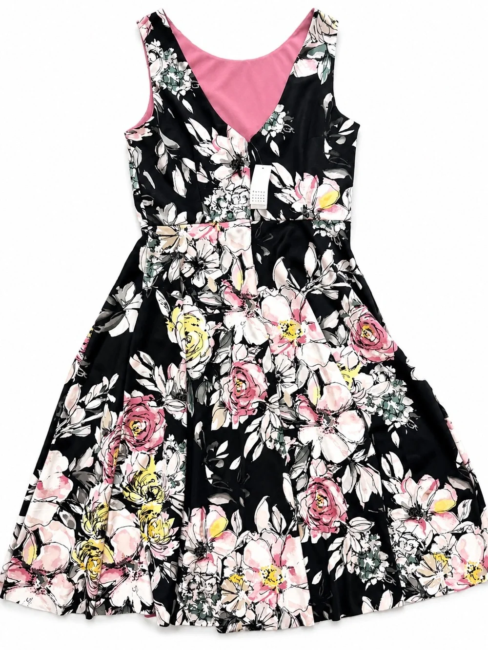 White House Black Market Floral High-Low Fit & Flare Dress – NWT – Size 0 - Picture 3 of 4
